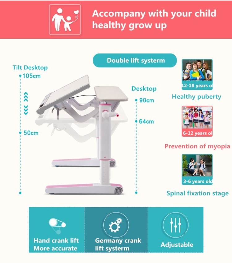 ergonomic kids study table 